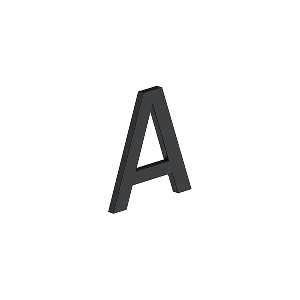 4 LETTER A, E SERIES W/ RISERS, STAINLESS STEEL in Paint Black